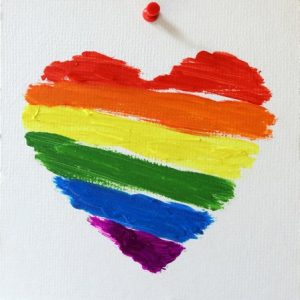 rainbow colored heart shape